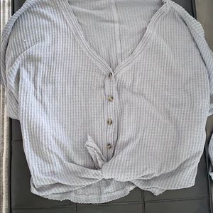 Waffle Print Tie Top